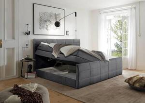 POSTEL BOXSPRING, 180/200 cm, tmavě šedá MID.YOU - Postele s úložným prostorem, Online Only