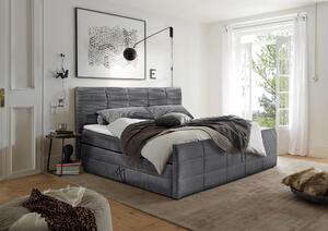 POSTEL BOXSPRING, 180/200 cm, tmavě šedá MID.YOU - Postele s úložným prostorem, Online Only