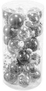 Vánoční kuličky - stříbrné SYSD1688-064 (30ks)