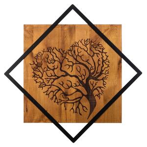 Wallity Nástěnná dřevěná dekorace TREE III hnědá/černá