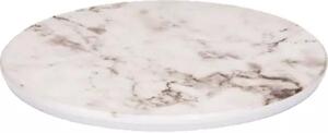 Servírovací tác kulatý Style Point Mramor 28 cm, bílý, melamin