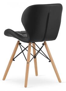 Jídelní židle LAGO ekokůže černá (hnědé nohy)
