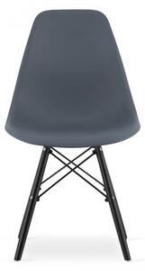 Set jídelních židlí OSAKA tmavě šedé (černé nohy) 4ks