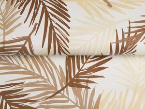 PVC ubrus Hnědo-béžové palmové listy PV-076- metráž š. 140 cm