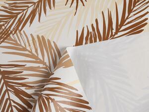 PVC ubrus Hnědo-béžové palmové listy PV-076- metráž š. 140 cm