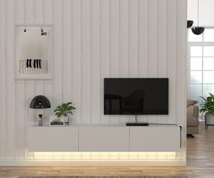 DOMEL TV stolek, bílý s LED