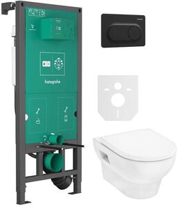 Sada WC mísa se sedátkem s pomalým sklápěním Hansgrohe GladeLake S 60309450, podomítkový WC modul Hansgrohe iFrame universal 01022180, 66002670