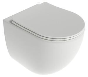 Ravak Chrome wc mísa se sedátkem s pomalým sklápěním závěsná bez splachovacího kruhu s vírovým splachováním bílá lesk X03121