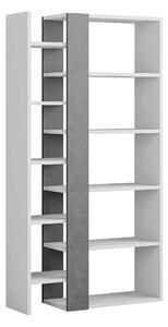 Dizajnová knihovna ZAPHIRA, bílá / retro šedá