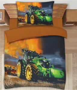 3D Povlečení Polycotton Traktor zelený 200x140cm+90x70cm TiaHome