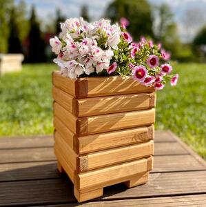 Dřevěný zahradní květináč AKSAMIT, pinie, 250x250x350 (Krásné zpracování)