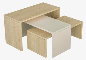 Designový konferenční stolek KANTRA, dub / bílý