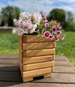 Dřevěný zahradní květináč AKSAMIT, pinie, 250x250x350 (Krásné zpracování)