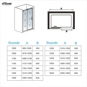 D‘Eluxe Sprchové dveře RUNNER K45S 100x195cm, posuvné, čiré sklo, 6mm