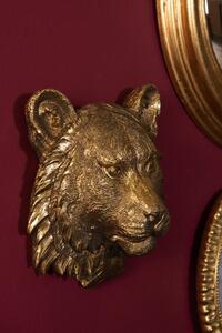 Zlatá nástěnná dekorace hlavy tygra - 17*8*19 cm