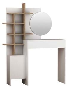 Toaletní stolek MARV, bílý / dub