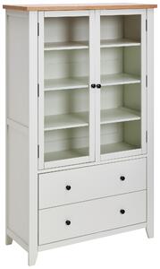 VITRÍNA, dub, borovice, čiré, přírodní barvy, bílá, 100/165/43 cm MID.YOU - Kredence a vitríny, Online Only