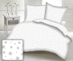 Povlečení bavlněné Stars šedé TiaHome - 1x Polštář 65x45cm, 1x Přikrývka 130x90cm