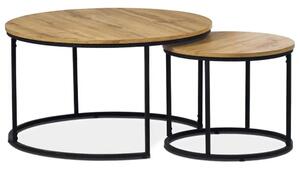 Kávový stolek Autronic kulatý 80 x 80 x 41 cm dub divoký