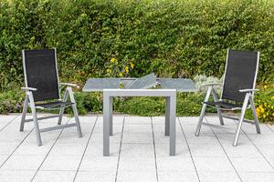 ZAHRADNÍ STŮL, kov, sklo, 80-120/70/75,5 cm Gardenson, Online Only