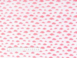 Biante Dětský bavlněný povlak na polštář Sandra SA-128 Korálové obláčky na bílém 30 x 50 cm
