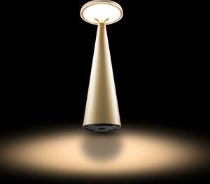 CENTURY Nabíjecí stmívatelné LED stolní svítidlo OPERA zlatá 1,9W 2700K IP44 USB Ra95 s nabíjecí základnou