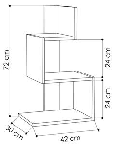Moderní, designový odkládací stolek ADRIEL, bílý / dub