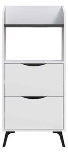Designová skříňka na mikrovlnku CORGI, bílá / retro šedá