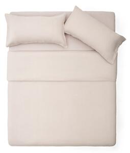 Povlečení šedobéžové na dvoulůžko/prodloužené s příměsí lnu 240x220 cm Simmel – Kave Home