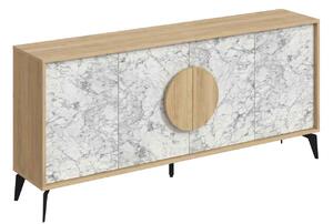 Luxusní konzolový stolek ORIANA 180, dub / bílá Carrara