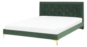 Sametová postel 140 x 200 cm zelená LIMOUX