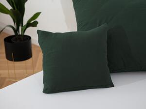 MKLuzkoviny.cz Mušelínový povlak na polštářek 40 × 40 cm – Alexia tmavě zelené