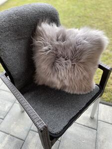 Luxusní polštář z ovčí kožešiny šedý