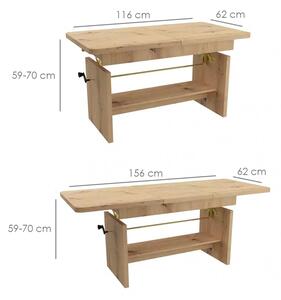 Konferenční stolek JANEK 2v1 | rozkládací 116-156 cm | artisan