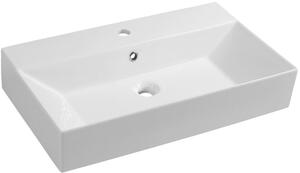 Isvea Sistema umyvadlo 70x42 cm obdélníkový klasický-na pult bílá lesk 10SF50070