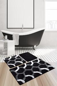 L´essentiel Maison Koupelnová předložka, akrylát, Set 3 ks Elegant - Black, Vícebarevná
