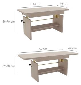 Konferenční stolek JANEK 2v1 | rozkládací 116-156 cm | santana světlá