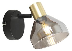 Candellux Lamp GREGORY Nástěnné svítidlo Black Brown 1X40W E14 Shade Smokey