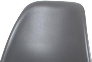 Jídelní židle, plast šedý / masiv buk / kov černý CT-758 GREY
