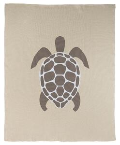 Béžová bavlněná dětská deka Quax Turtle 100 x 80 cm