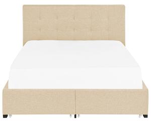 Čalouněná postel s úložným prostorem 140 x 200 cm béžová LA ROCHELLE
