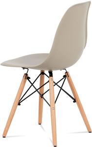 Jídelní židle, plast latté / masiv buk / kov černý CT-758 LAT
