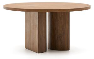 Kulatý jídelní stůl s deskou v dekoru ořechového dřeva ø 150 cm Nealy – Kave Home