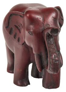 Slon , tmavě červený, pryskyřice, 10x5x7cm