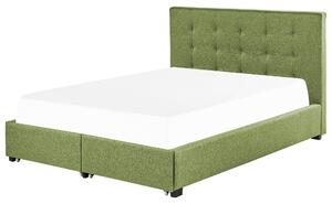 Čalouněná postel s úložným prostorem 140 x 200 cm zelená LA ROCHELLE