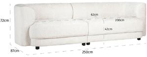 Bílá čalouněná třímístná pohovka Richmond Davina 250 cm