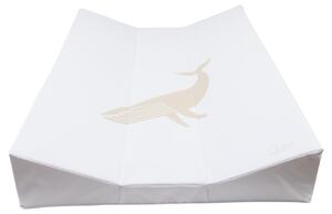 Bílá omyvatelná přebalovací podložka Quax Whale 67 x 44 cm