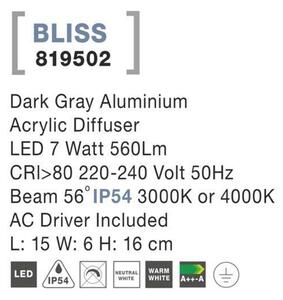 Nova Luce Moderní nástěnné LED svítidlo BLISS NV 819502