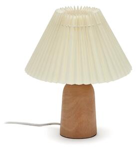 Béžová/v přírodní barvě stolní lampa z kaučukového dřeva s textilním stínidlem (výška 33 cm) Benicarlo – Kave Home