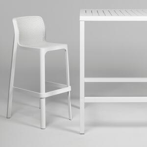 Nardi Bílá plastová zahradní barová židle Net 76 cm